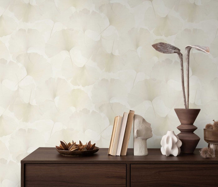 Erismann Tapete Ginkgoblätter Beige - 53 cm x 10.05 m - 662391