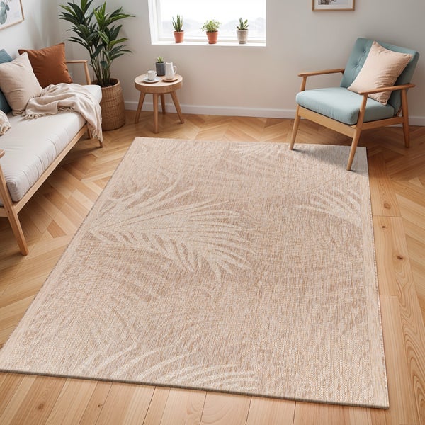 In-/Outdoor-Teppich mit Jute-Look Beige/Elfenbein 160x213 cm VANESSA