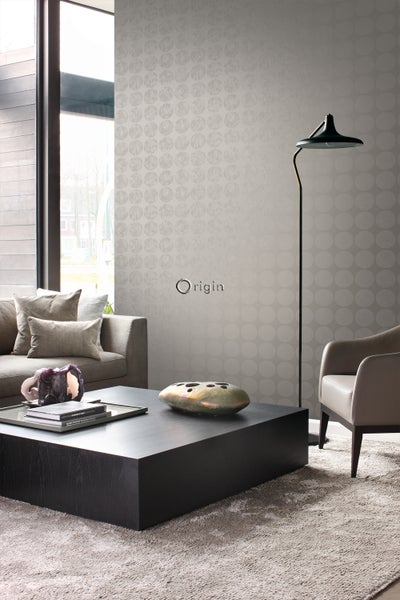 Origin Wallcoverings Tapete große verwitterte Kugeln Taupe - 53 cm x 10.05 m - 347608