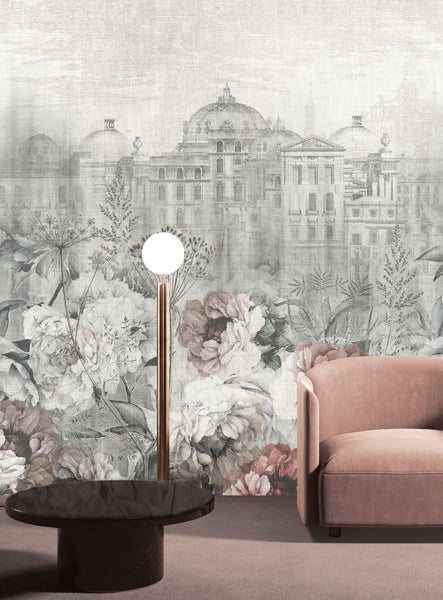 Masureel Tapete Blumen Grau - 53 cm x 10.05 m - 630627