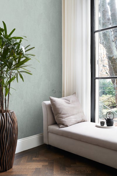 Origin Wallcoverings Tapete Blätter Hellblau - 53 cm x 10.05 m - 347711