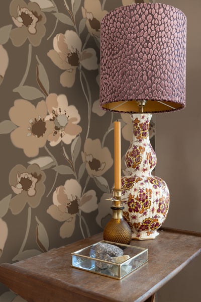 ESTAhome Tapete Blumen Beige und Braun - 50 x 900 cm - 130989