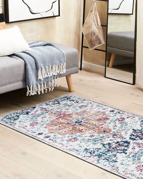 Teppich mehrfarbig orientalisches Muster 80 x 200 cm Kurzflor ENAYAM
