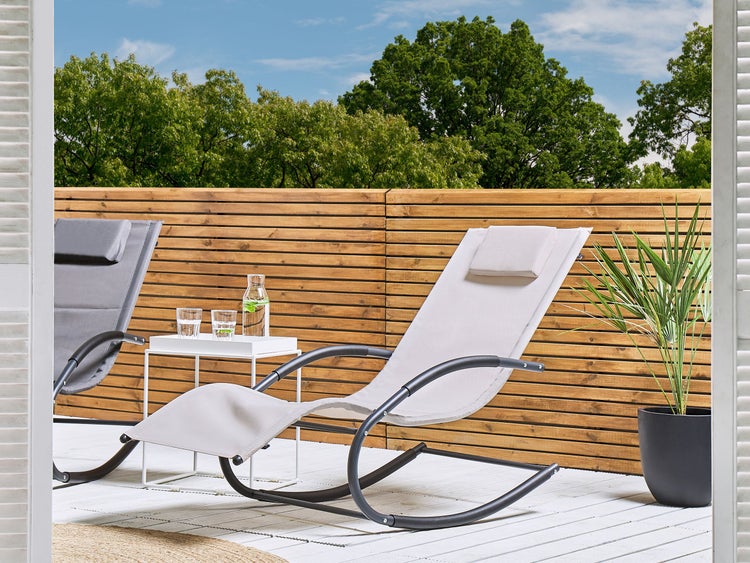 Schaukel-Sonnenliege CARANO II Metall Beige