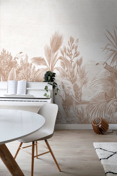 ESTAhome Fototapete Dschungelmuster Beige - 3 x 2,79 m - 159062