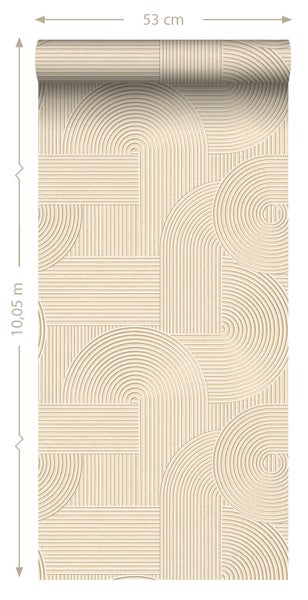 ESTAhome Tapete 3D-Muster Sandbeige - 50 x 900 cm - 139645