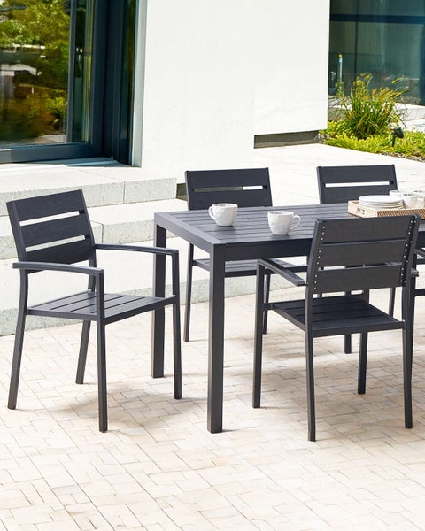 Gartenstuhl 6er Set VERNIO Schwarz