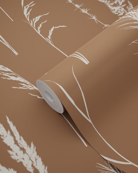 ESTAhome Tapete Pampasgras Rostbraun - 50 x 900 cm - 139388