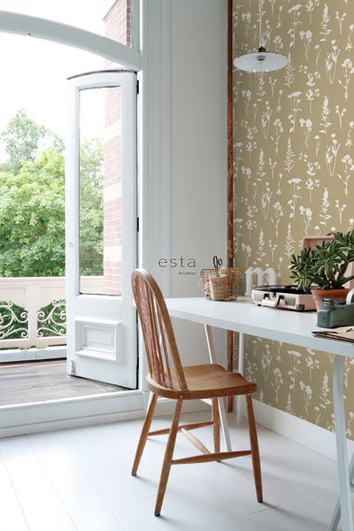 ESTAhome Tapete Feldblumen Beige - 53 cm x 10.05 m - 139483