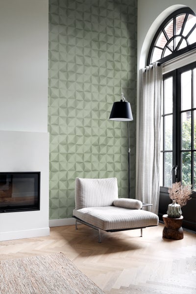 Origin Wallcoverings Tapete 3D Muster Hell Graugrün - 50 x 900 cm - 347960