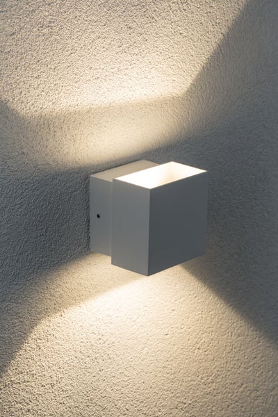 LED Wandleuchte Cybo IP65 eckig 100x100mm 2700K 2x3,5W 355lm / 355lm 230V 85° Weiß Aluminium