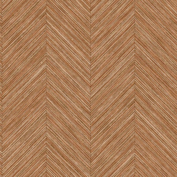 Sanders und Sanders Tapete Fischgrätmuster Orangebraun - 53 cm x 10 m - 640250