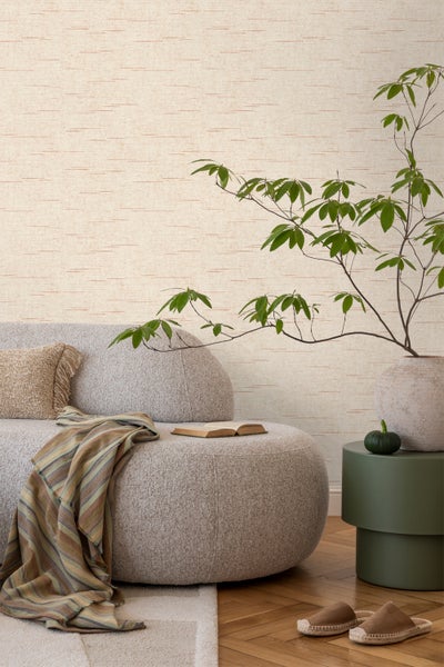 Sanders und Sanders Tapete Gewebeoptik Beige - 53 cm x 10 m - 640536