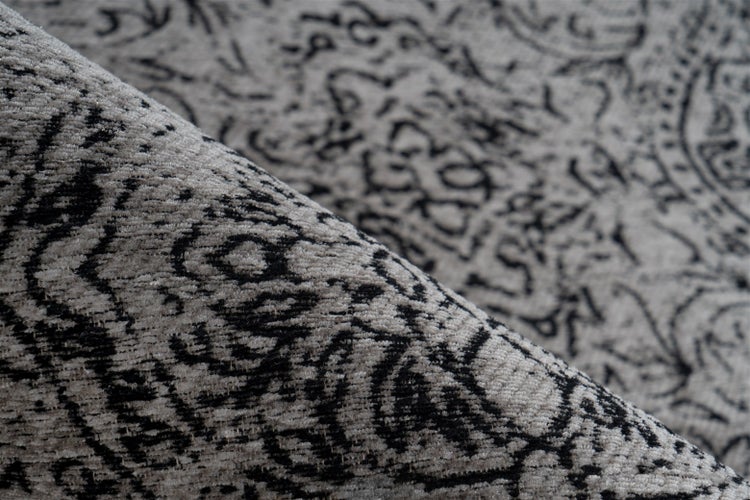 Flachflor Teppich Oriana Grau / Schwarz Vintage 160 x 230 cm