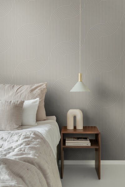 ESTAhome Tapete grafische Linien Grau - 50 x 900 cm - 139924