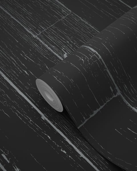 Origin Wallcoverings Tapete Holz-optik Schwarz und Silber - 53 cm x 10.05 m - 347542