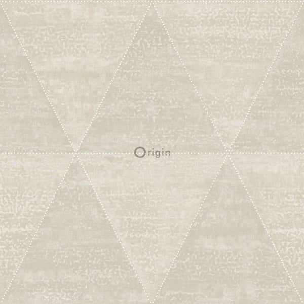 Origin Wallcoverings Tapete verwitterte Metalldreiecke Beige - 53 cm x 10.05 m - 337257