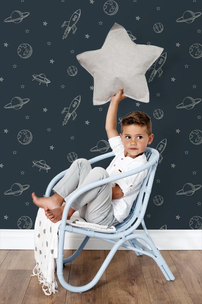 ESTAhome Glow-in-the-dark Tapete Weltraum Dunkelblau - 53 cm x 10.05 m - 139761