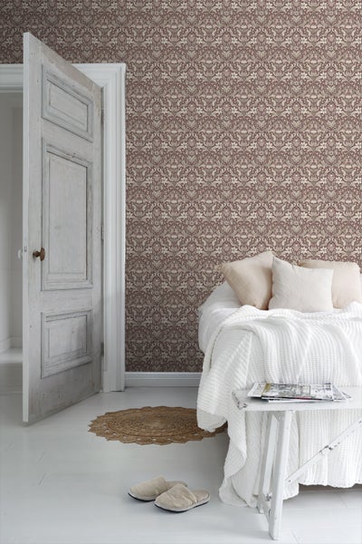 Borastapeter Tapete Blumenmuster im Jugendstil Rot - 53 cm x 10.05 m - 660946