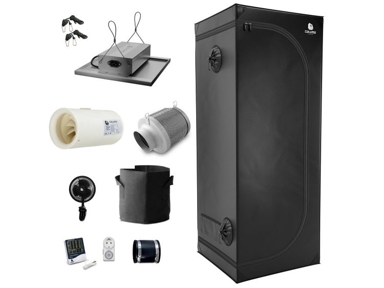 Caluma Growbox Komplettset 60x60x160 cm, 75W LED, für 1 Pflanze