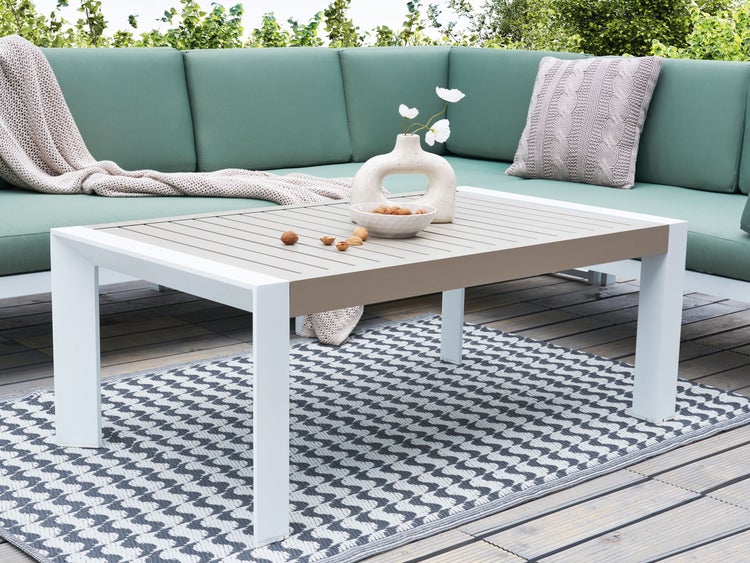 Gartentisch CASTELLA 120 cm 70 cm Metall Taupe