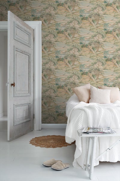 Sanders und Sanders Tapete Landschaft Grün und Beige - 53 cm x 10,05 m - 640744