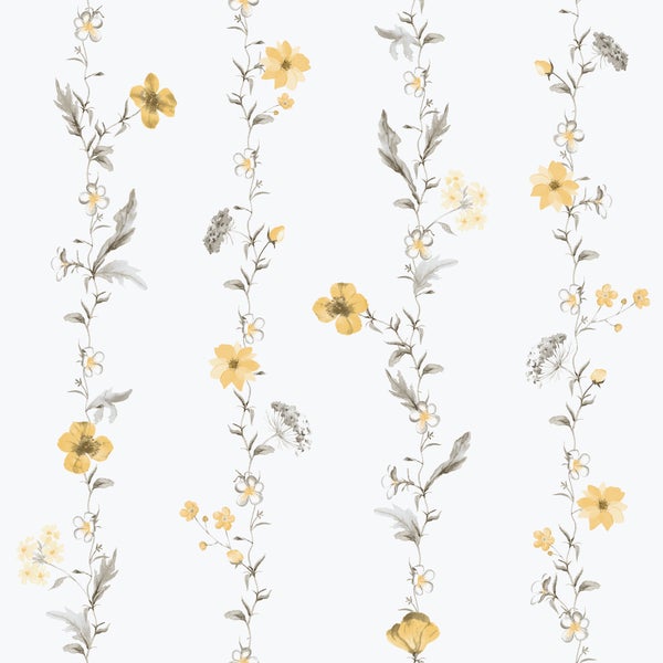 Sanders und Sanders Tapete Blumen Gelb und Weiß - 53 cm x 10 m - 640172