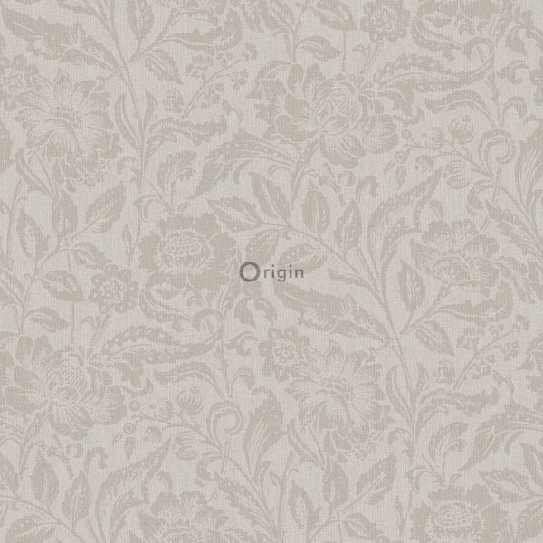 Origin Wallcoverings Tapete Blumen Helltaupe - 53 cm x 10.05 m - 347023
