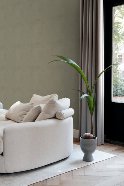 Origin Wallcoverings Tapete Betonoptik Dunkelgrün - 50 x 900 cm - 348068