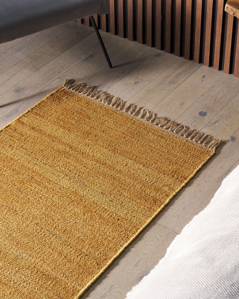 Teppich LUNIA Senfgelb 80 x 150 cm Jute