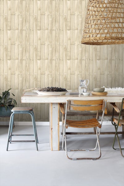 ESTAhome Tapete Holzoptik Beige - 53 cm x 10.05 m - 137743