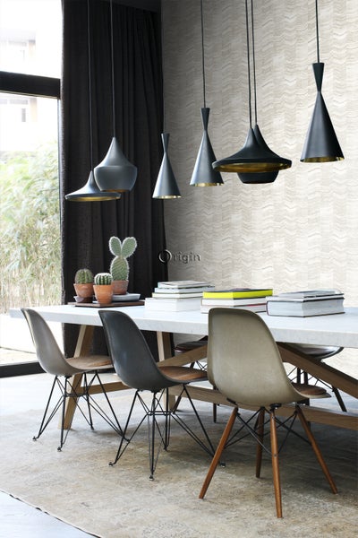 Origin Wallcoverings Tapete Zick-Zack-Mamorstreifen Beige - 53 cm x 10.05 m - 337245
