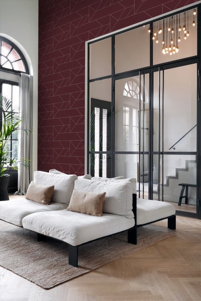Origin Wallcoverings Tapete grafische Linien Rot - 53 cm x 10.05 m - 347727
