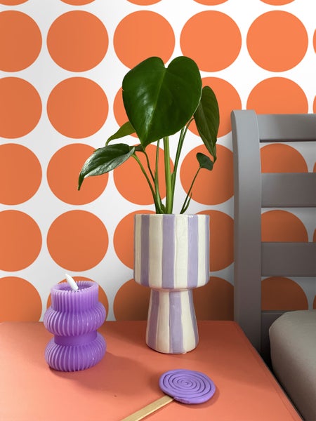 ESTAhome Tapete große Kugeln Orange - 50 x 900 cm - 131558