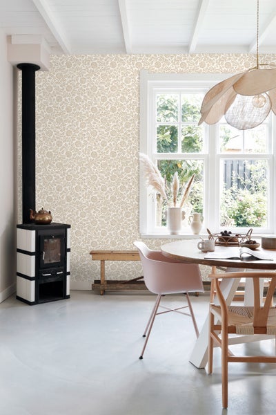 ESTAhome Tapete Blumenmuster Beige - 50 x 900 cm - 131511