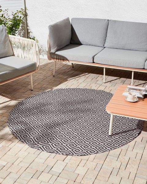 Outdoorteppich THRISSUR Grau ø 160 cm