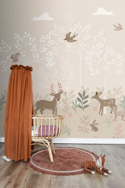 ESTAhome Fototapete Hirsche Beige - 250 x 279 cm - 159239