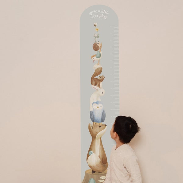 Wandsticker Messlatte mit Tiermotiven für Kinderzimmer