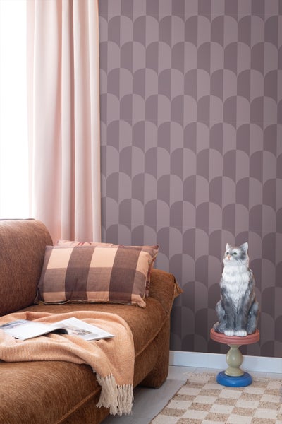 ESTAhome Tapete Art Decó Muster Lila - 50 x 900 cm - 131234