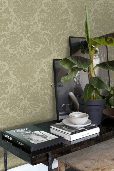Origin Wallcoverings Tapete Ornamente Khaki - 53 cm x 10.05 m - 347035