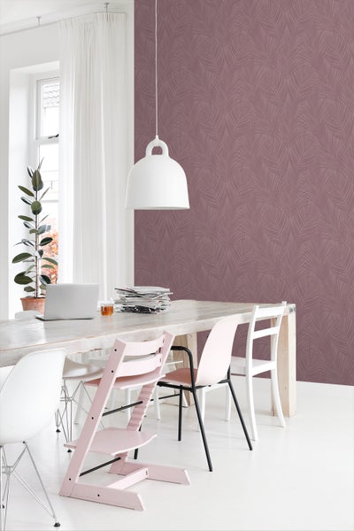 ESTAhome Tapete Palmblätter mauve-violett - 50 x 900 cm - 131221