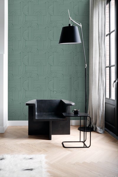 Origin Wallcoverings Tapete 3D-Muster Petrolgrün - 50 x 900 cm - 347874