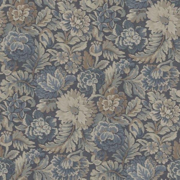 Borastapeter Tapete Blumenmuster Graublau - 53 cm x 10.05 m - 660221