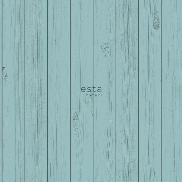 ESTAhome Tapete Holz-Optik Meeresgrün - 53 cm x 10.05 m - 128855