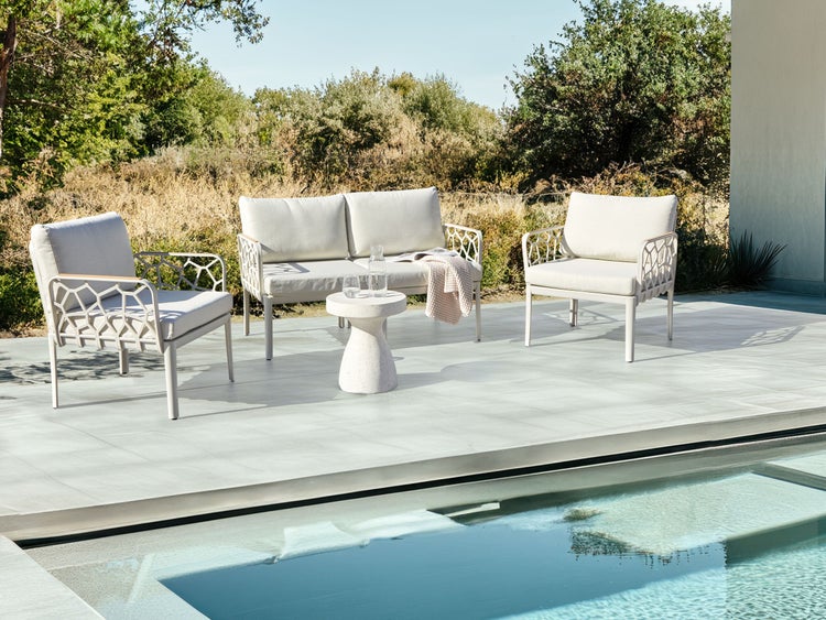 Gartensofa Set 4-Sitzer ERICHE Hellbeige