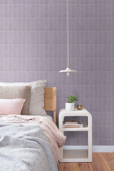 ESTAhome Tapete Fliesenmuster Violett - 50 x 900 cm - 131537