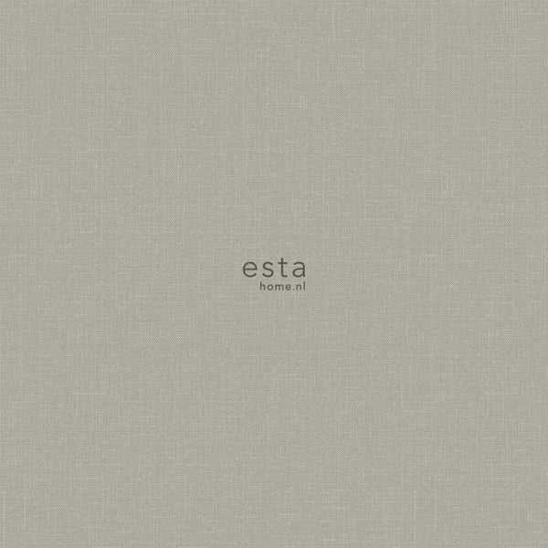 ESTAhome Tapete Leinen-Optik Taupe - 53 cm x 10.05 m - 148742
