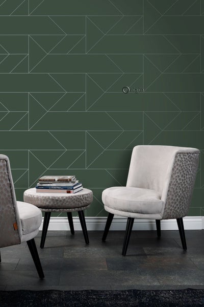 Origin Wallcoverings Tapete grafische Linien Grün - 53 cm x 10.05 m - 347728