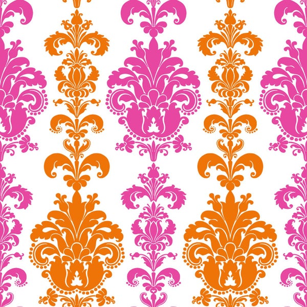 Sanders und Sanders Tapete Barockmuster Rosa und Orange - 53 cm x 10.05 m - 935222