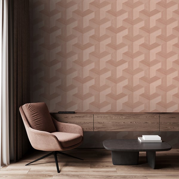Origin Wallcoverings Tapete 3D-Muster Terrakottarosa - 53 cm x 10.05 m - 347950